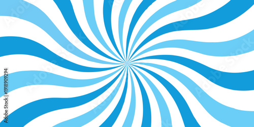 Abstract background with sunburst pattern blue vector ray design texture. Vintage sunrays illustration swirl grunge backdrop line spiral design.