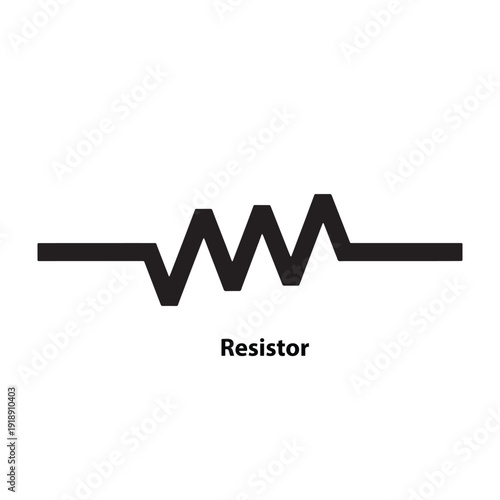 Vector resistor symbol, electronic component icon, circuit diagram element, for website, presentation or technical illustration, Isolated on transparent background, png