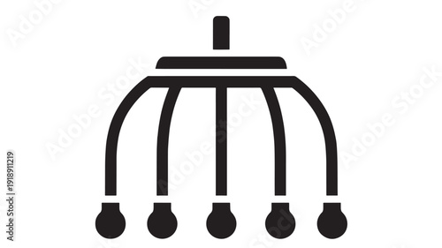 Massager head with 5 prongs for relaxation and therapy sessions featuring wellness, spa, treatment with alternative medicine and health elements for physiotherapy, rehabilitation projects, clean