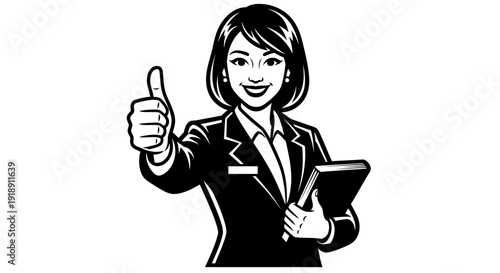 Businesswoman Giving Thumbs Up Gesture 1.