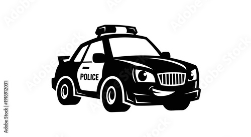 Police Car Vector Illustration Law Enforcement Vehicle.