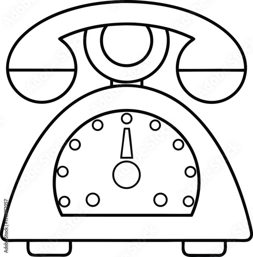 retro-futurism-dial---line-art-vector-illustration on transparent background