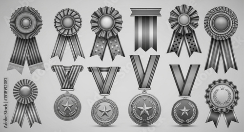 Collection of Ribbons Medals and Awards.