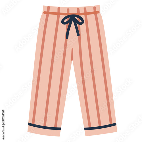 Pajama Pants in Flat Style for Night Routine