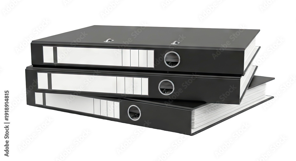 Obraz premium Stack of Three Black Lever Arch Files