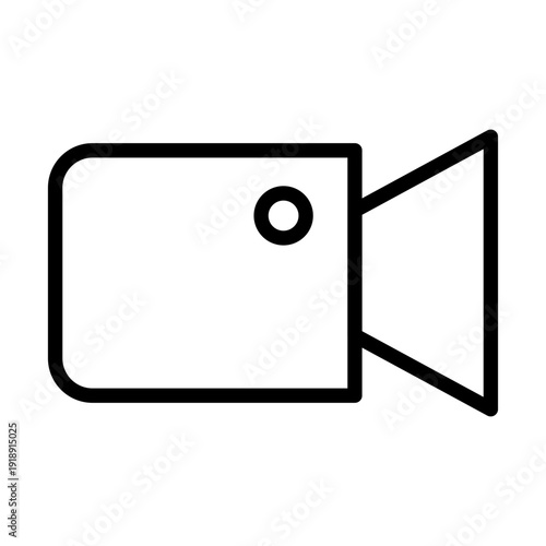 Outline vector of a video camera icon symbolizing film production and cinema