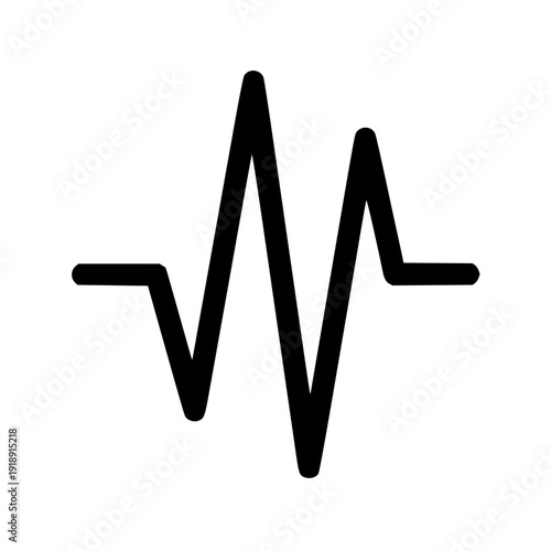Abstract vector illustration of an audio sound wave or heartbeat pulse line, depicting an electronic signal or musical equalizer graph, perfect for technology and health-related designs