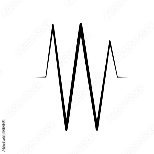 A stylized electrocardiogram (ECG) waveform, representing a heartbeat or pulse, on a white background, symbolizing health and medical signals