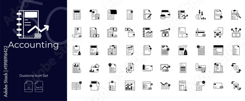 Accounting Duotone Editable Icons set