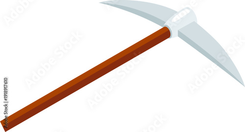 Isometric Pickaxe Tool Icon for Mining and Exploration