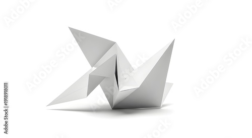 Free Download White origami paper bird representing creativity, simplicity, freedom and minimal design concept. - GFXLoad