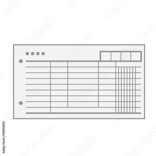 横長レイアウトの帳簿フォーマットのイメージイラスト