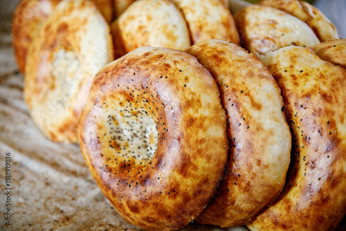 Canvastavla Breads for sale at the market in Tashkent, Uzbekistan, Chorsu bazaar