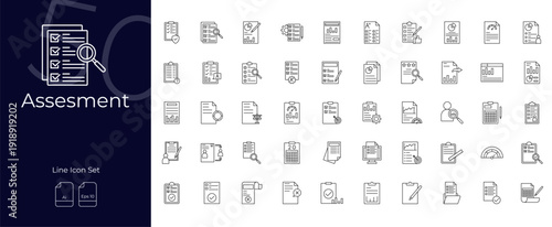 Assesment Line Editable Icons set