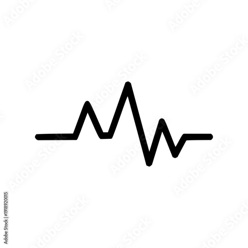 Dynamic line graphic depicting a fluctuating signal or a rhythmic heartbeat, suitable for medical monitoring, audio visualization, or data analysis concepts