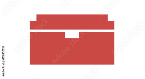 Red Briefcase Icon for Corporate Use.