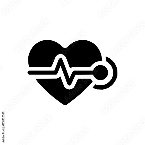 Heartbeat EKG Monitor Icon representing health, cardiology, and life signals for medical and wellness applications