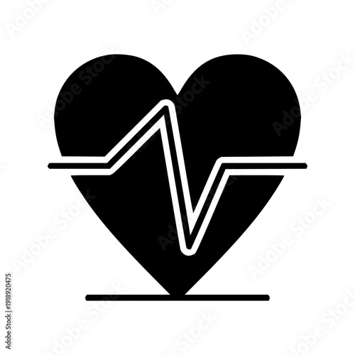 Abstract Representation of a Heartbeat Graph Pulse Line Integrated within a Heart Shape, Symbolizing Health and Vitality