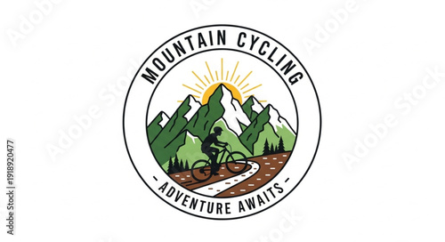 Mountain Cycling Logo Design Element.