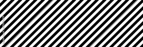 Abstract diagonal black and white stripes pattern. Seamless geometric parallel lines background for texture, wallpaper, or industrial warning design