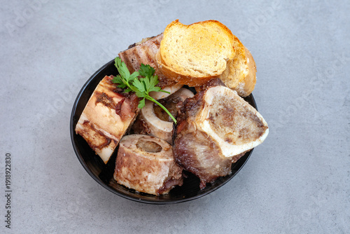 roasted marrow bones with toasted bread