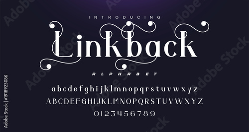 Typography beauty fashion elegant minimalist serif italic fonts decorative wedding vintage retro logos. Minimal luxury font alphabet logo. Vector illustration.