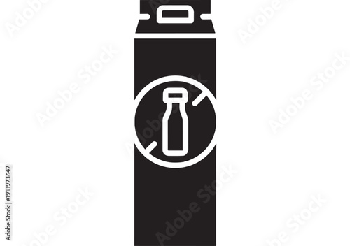 Gas cylinder icon with bottle symbol and circular arrows, black silhouette for refill exchange service, LPG propane container signage, simple flat vector isolated