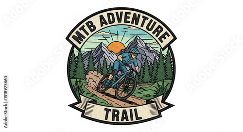 Mountain Biking Adventure Trail Logo.