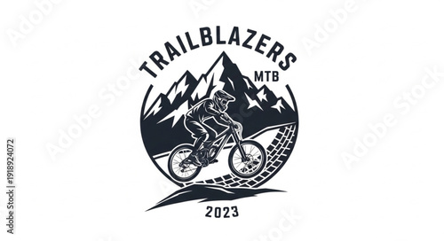 Mountain Biker Trailblazers Logo Design.