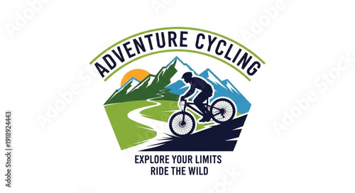 Mountain Biking Adventure Cycling Logo Design.