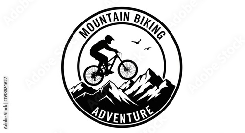 Mountain Biking Adventure Logo Design.