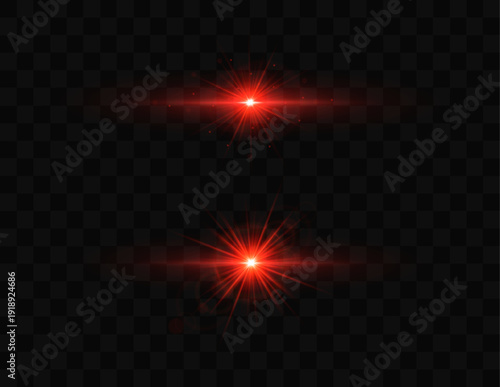 Nova scarlet burst. Intense red flare with dynamic sparks radiates power. Sharp beams and glowing mist dramatize scene.