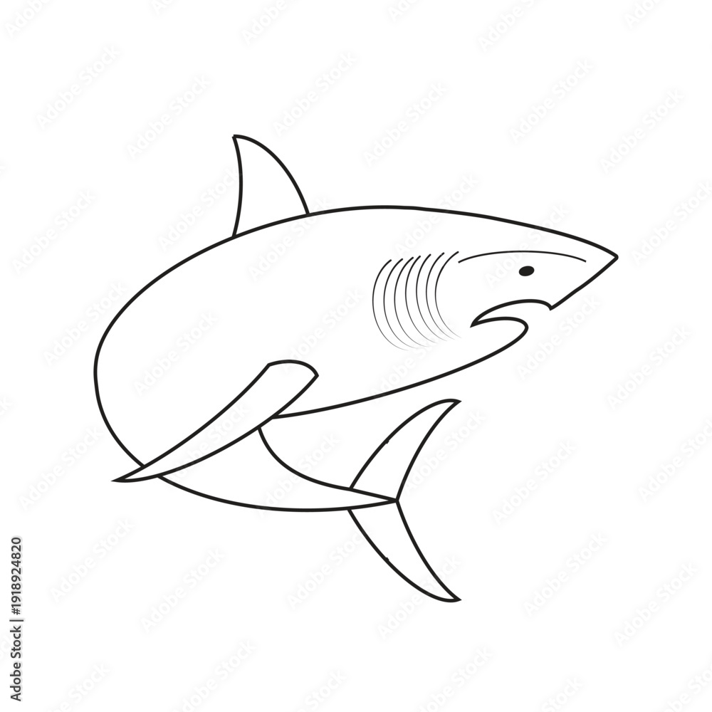 Fototapeta premium vector illustration of a shark