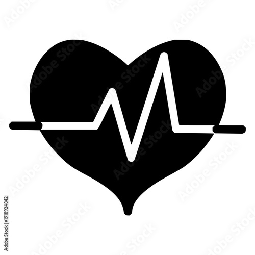 Stylized Heartbeat Rhythm Icon Representing Vitality, Health, and Medical Care Concepts for Wellness and Life