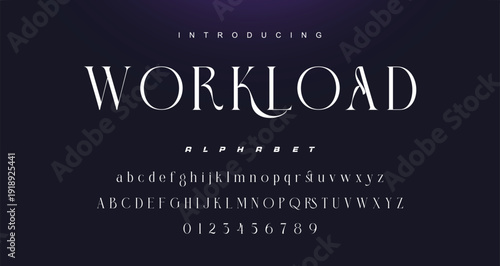 Abstract elegant typeface displays font vector. Luxury minimalist typography style