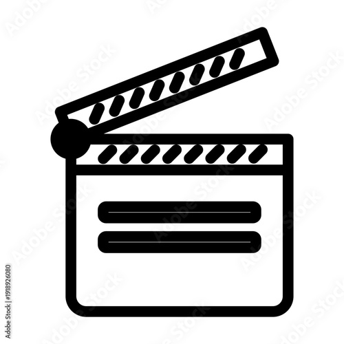 clapperboard line icon