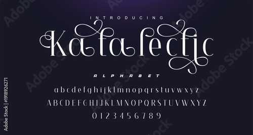 Typography beauty fashion elegant minimalist serif italic fonts decorative wedding vintage retro logos. Minimal luxury font alphabet logo. Vector illustration.