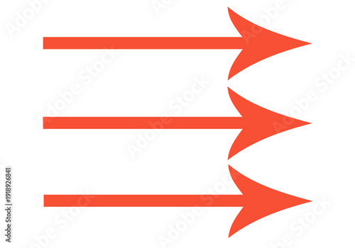 Red one arrow icon, red color arrow indicator Symbol