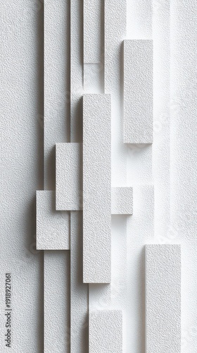 Abstract Vertical Rectangles Overlapping in Pixelated Style on White Background