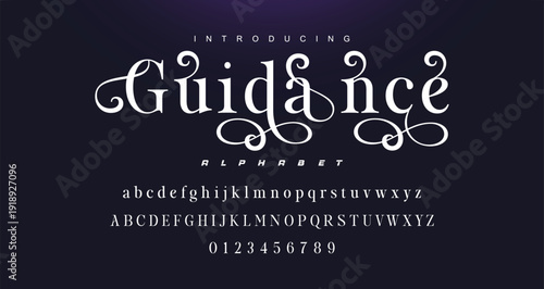 Typography beauty fashion elegant minimalist serif italic fonts decorative wedding vintage retro logos. Minimal luxury font alphabet logo. Vector illustration.