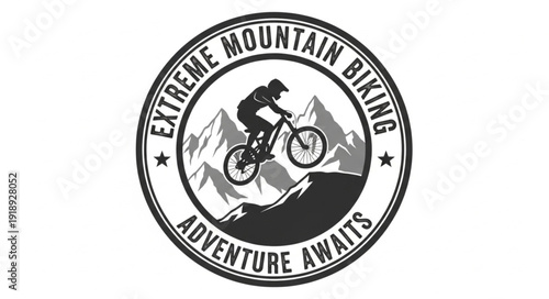 Mountain Biking Logo Design Emblem.
