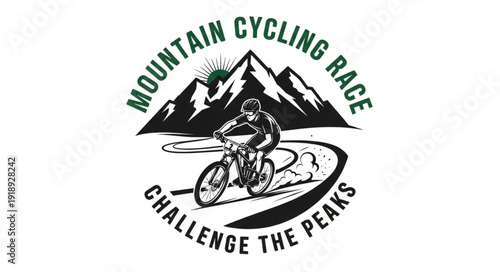 Mountain Cycling Race Logo Design.