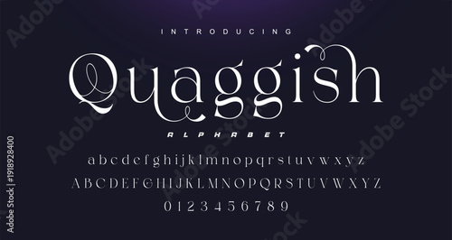 Typography beauty fashion elegant minimalist serif italic fonts decorative wedding vintage retro logos. Minimal luxury font alphabet logo. Vector illustration.