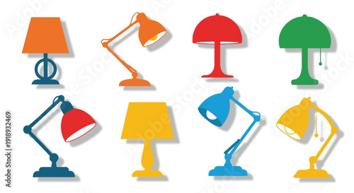 Colorful lamp collection a variety of desk and table lamps displayed