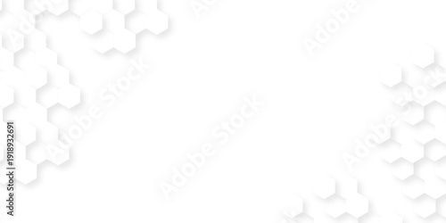 Abstract background with hexagon, modern abstract polygonal pattern. Futuristic abstract honeycomb technology white background. Luxury white hexagon pattern.