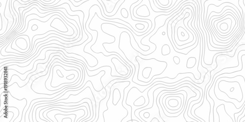 Abstract discovery topographic map banner texture background. Contour abstract map relief land outline. Topographic map patterns. White wave paper curved relief abstract background. Seamless topo line