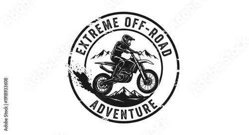 Off Road Motorbike Adventure Stamp.