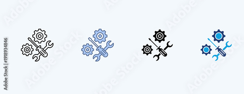 Maintenance Multiple Icon Illustration Vector