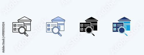 Inspection Multiple Icon Illustration Vector