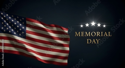 A memorial day image with an american flag